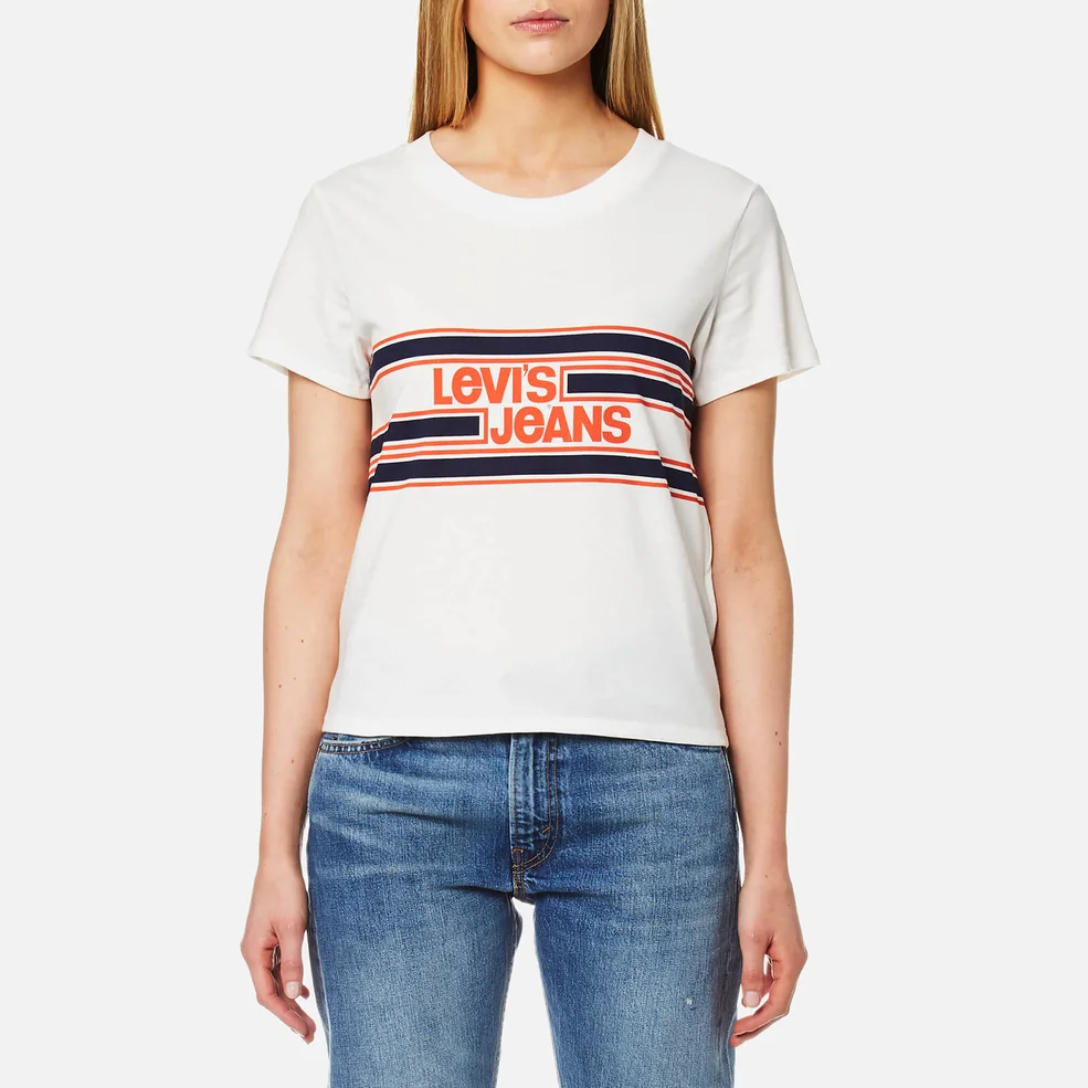 Levi's Women's Orange Tab Graphic Surf T-Shirt - Marshmallow Image 1