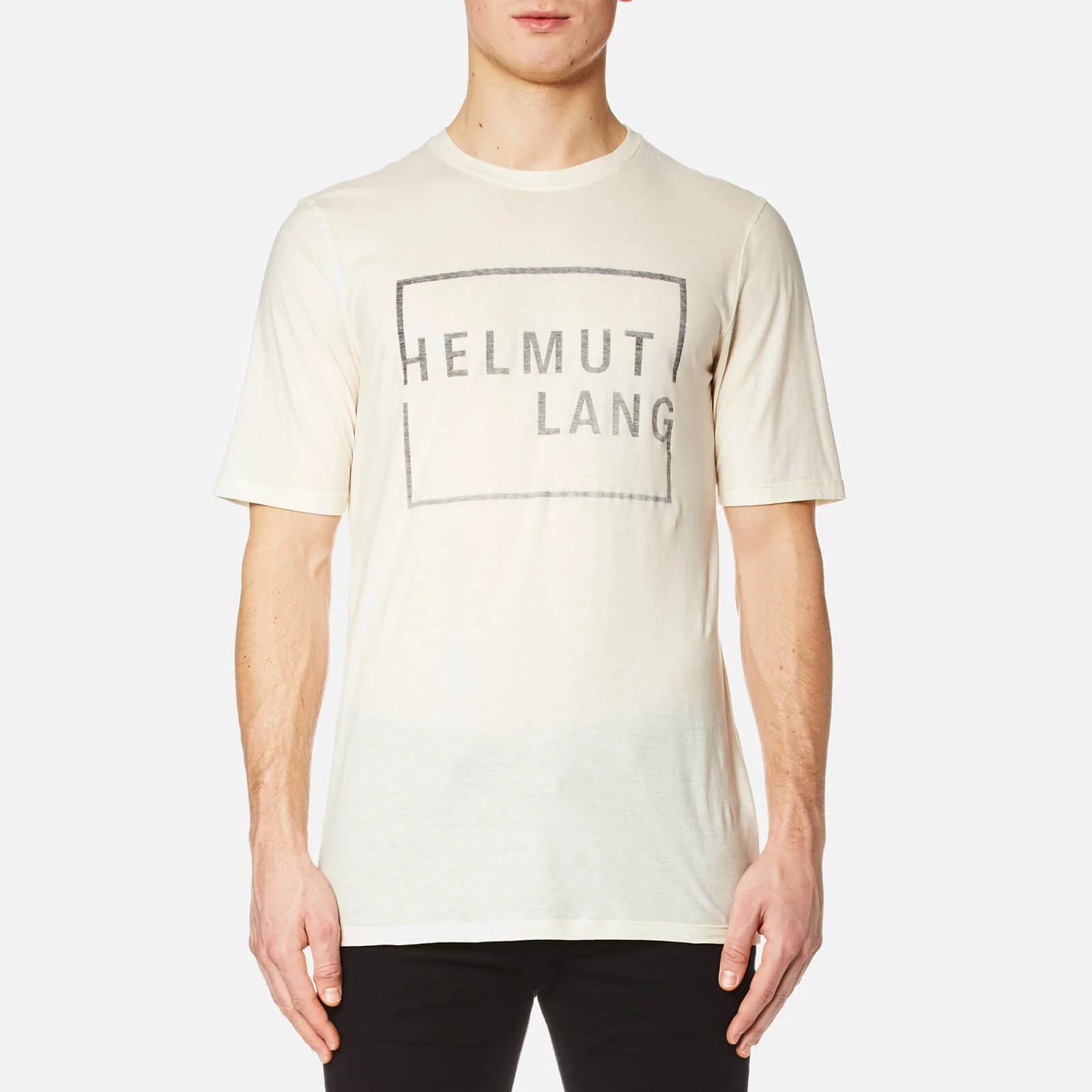 Helmut Lang Men's Square Logo T-Shirt - Cream Image 1