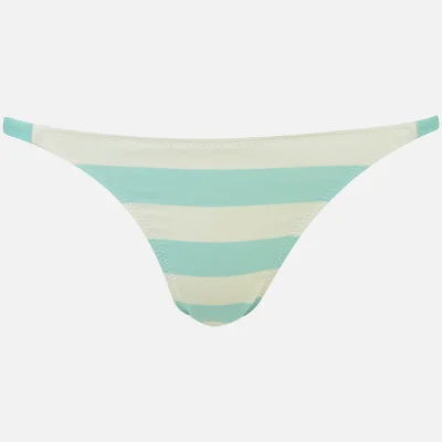 Solid & Striped Women's The Morgan Bikini Bottoms - Aqua/Cream Stripe