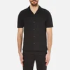 Folk Men's Textured Jersey Cuban Collar Shirt - Black - Image 1