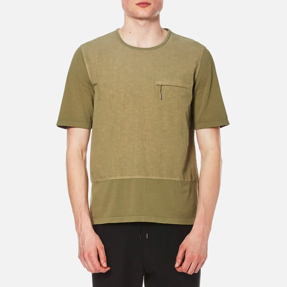 Folk Men's Panelled T-Shirt - Soft Military Image 1
