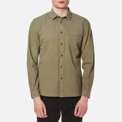 Folk Men's Elbow Patch Shirt - Soft Military
