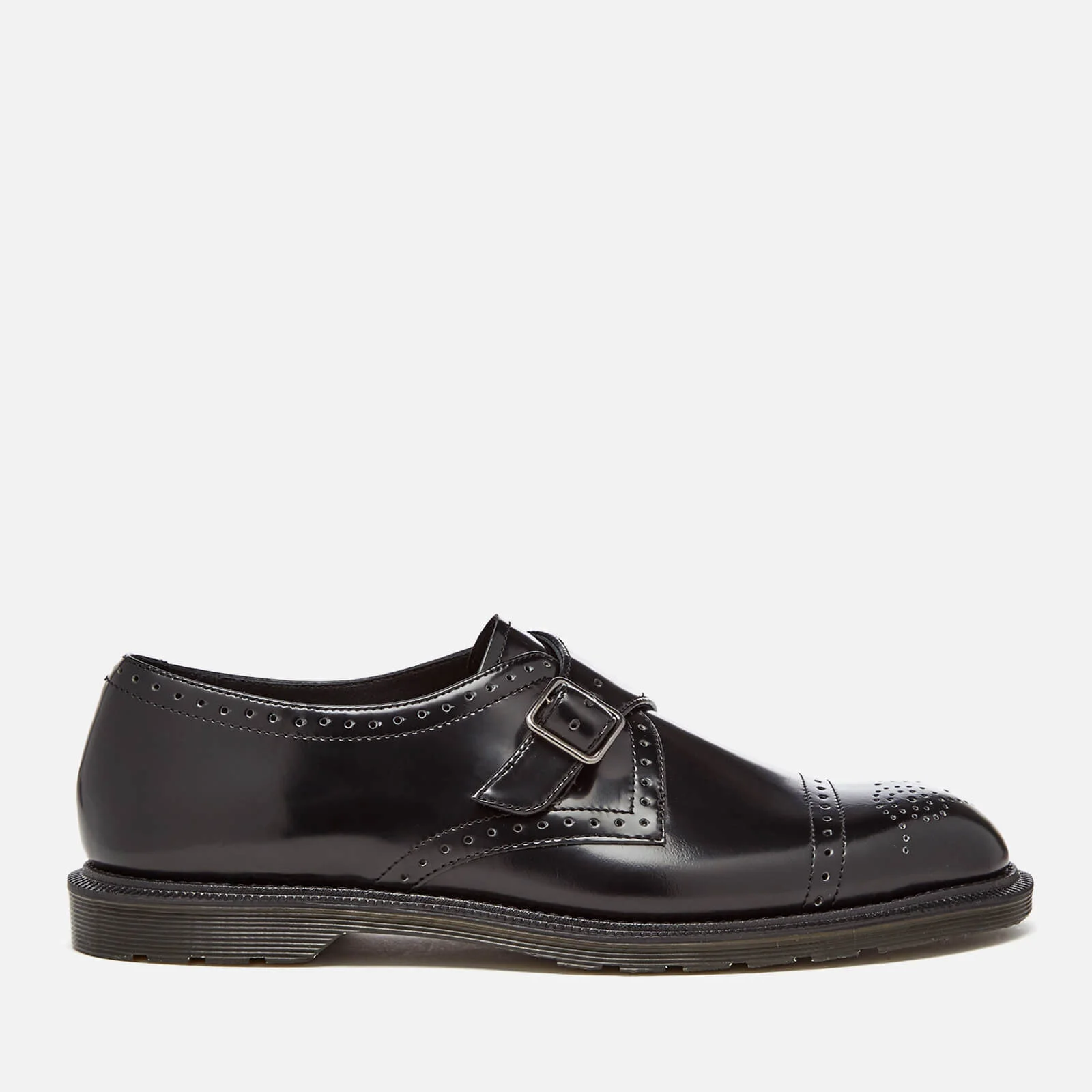 Dr. Martens Men's Henley Cobden Monk Strap Shoes - Black Polished Smooth Image 1
