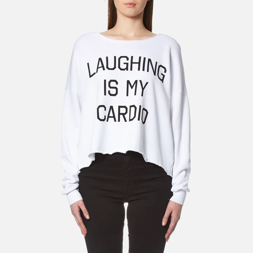 Wildfox Women's Laughing is My Cardio Sweatshirt - Clean White Image 1
