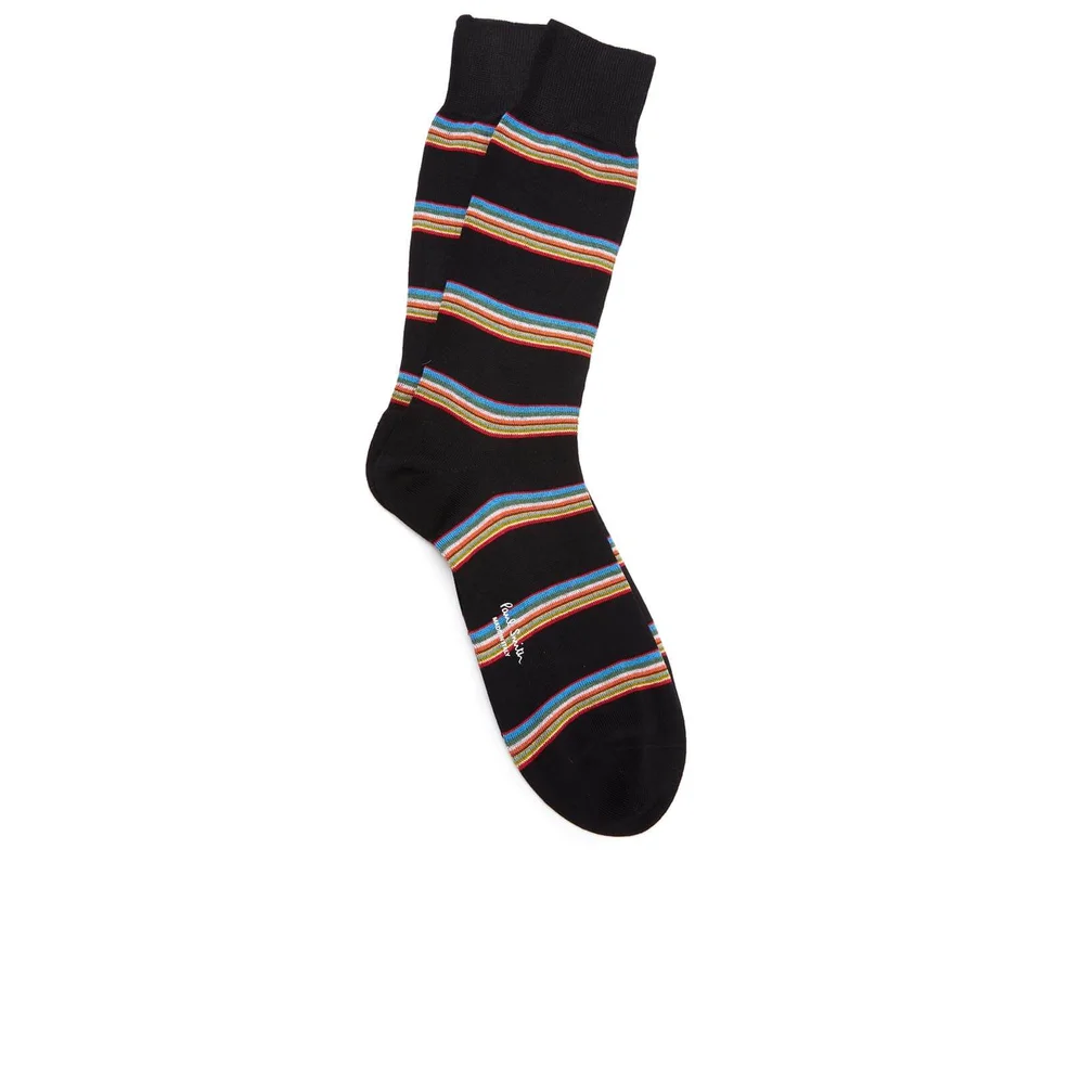 Paul Smith Men's Multi Block Stripe Socks - Black Image 1