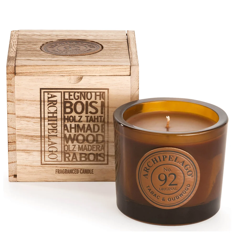 Archipelago Botanicals Wood Collection Tabac and Oud Wood Boxed Candle 207g Image 1