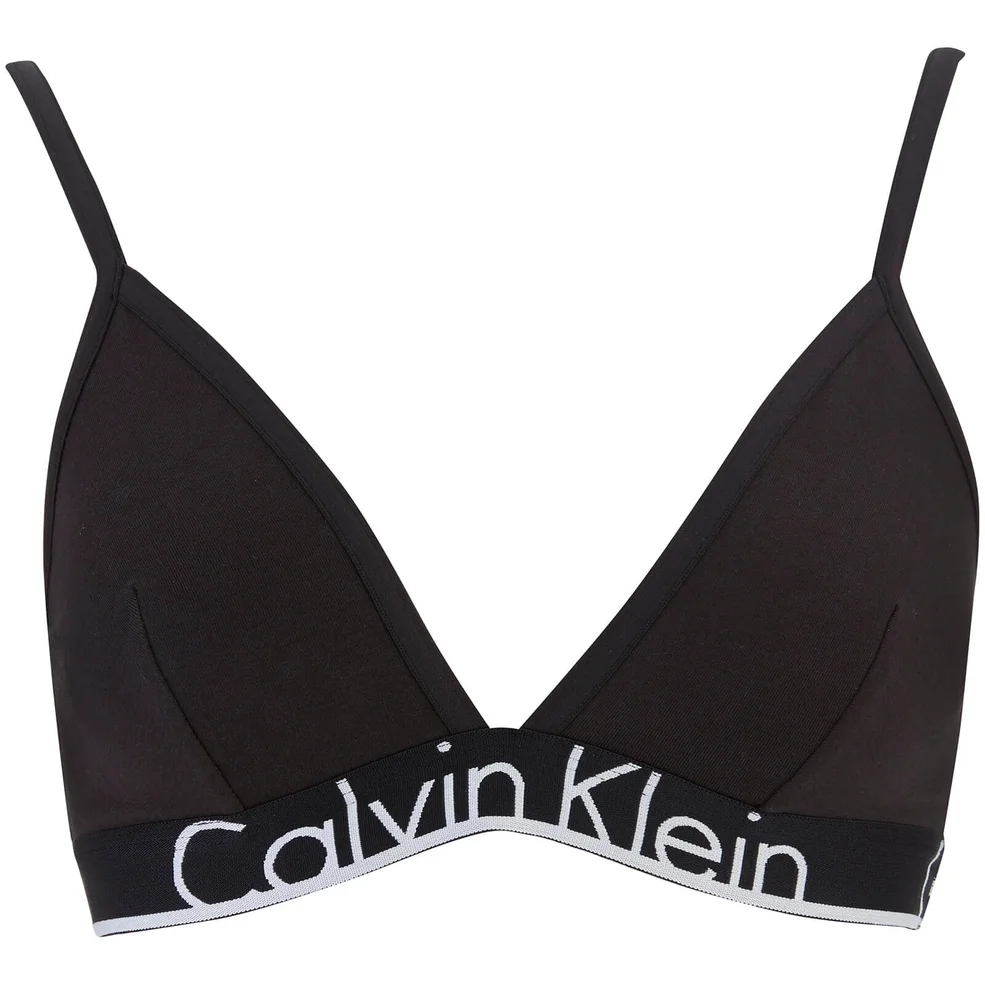 Calvin Klein Women's Thick Band Triangle Underlined Bra - Black Image 1