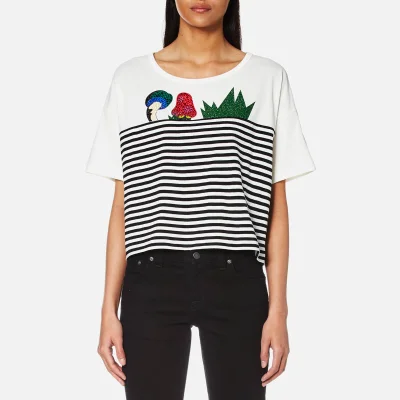 Marc Jacobs Women's Cropped Mini Stripe Julie T-Shirt - Black/Multi