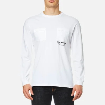 Maharishi Men's Long Sleeve T-Shirt Militaire Couvert - White