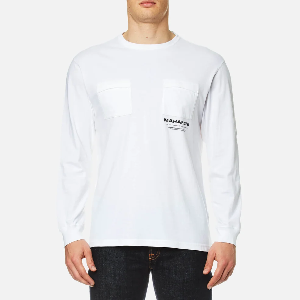 Maharishi Men's Long Sleeve T-Shirt Militaire Couvert - White Image 1