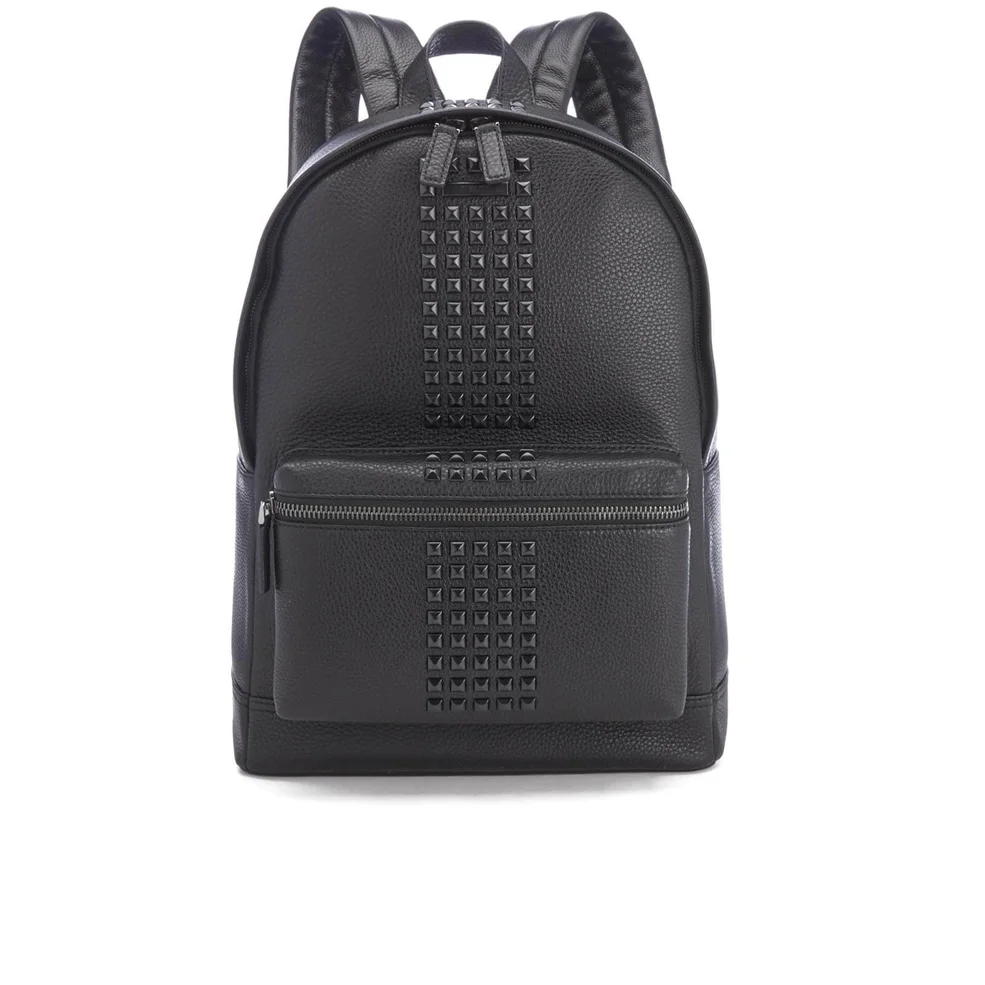 Michael Kors Men's Bryant Pebble Leather Studded Backpack - Black Image 1