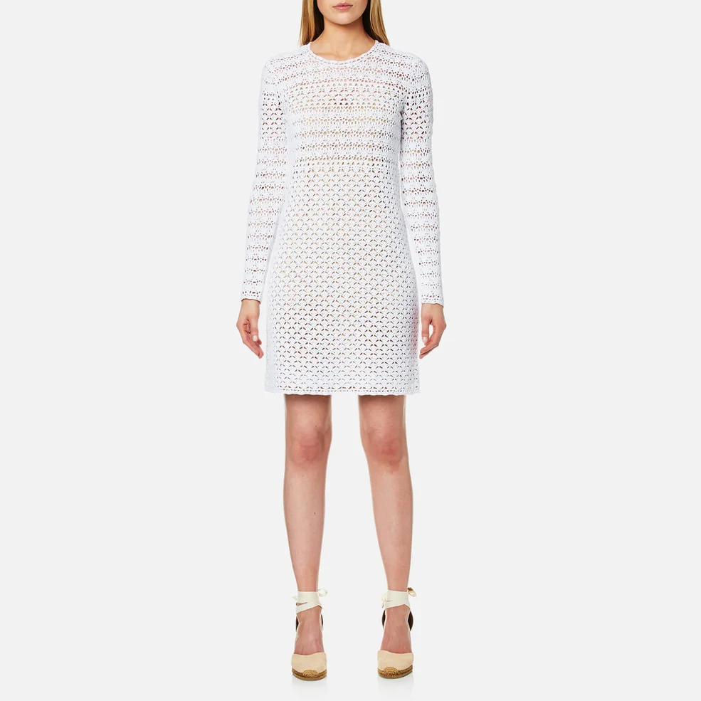 MICHAEL MICHAEL KORS Women's Crochet Sweater Dress - White Image 1