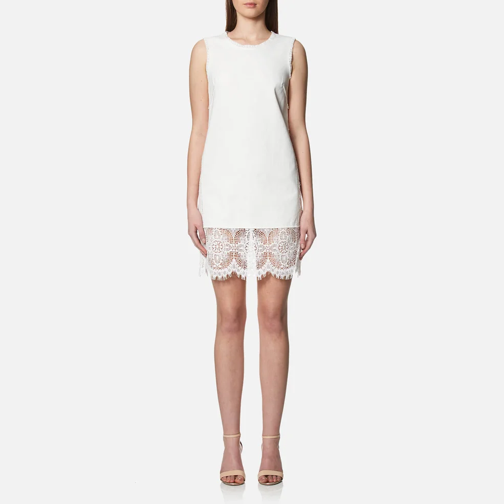McQ Alexander McQueen Women's Hybrid Short Lace Dress - Ivory Image 1