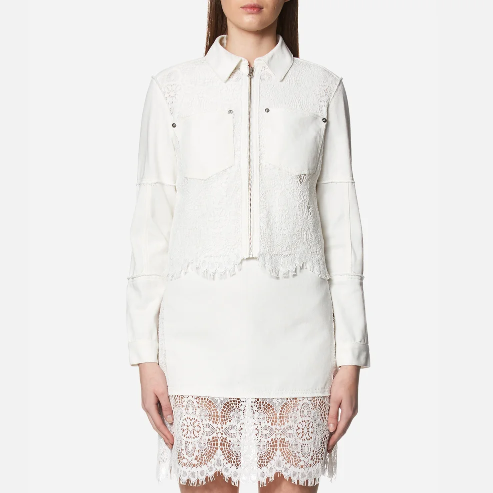 McQ Alexander McQueen Women's Hybrid Lace Bomber Jacket - Ivory Image 1