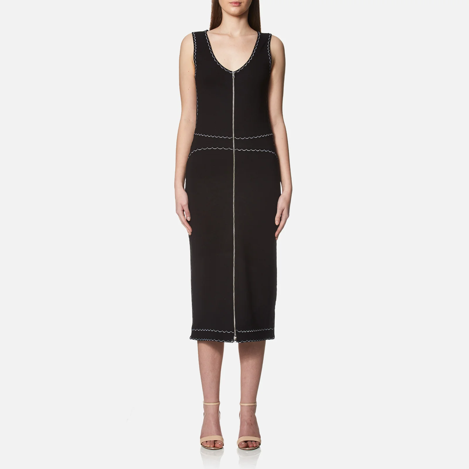 McQ Alexander McQueen Women's Contrast Tank Dress - Darkest Black Image 1