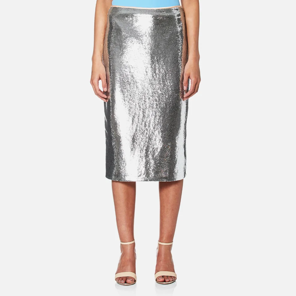 Diane von Furstenberg Women's Midi Sequin Pencil Skirt - Silver/Nectar Image 1
