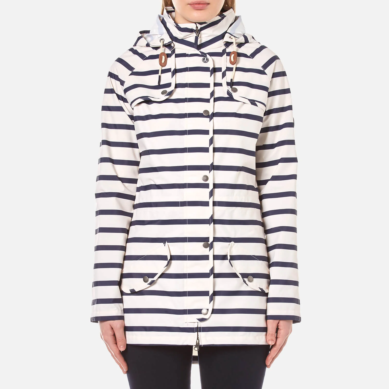 Barbour Women's Stripe Trevose Jacket - Navy/White Image 1
