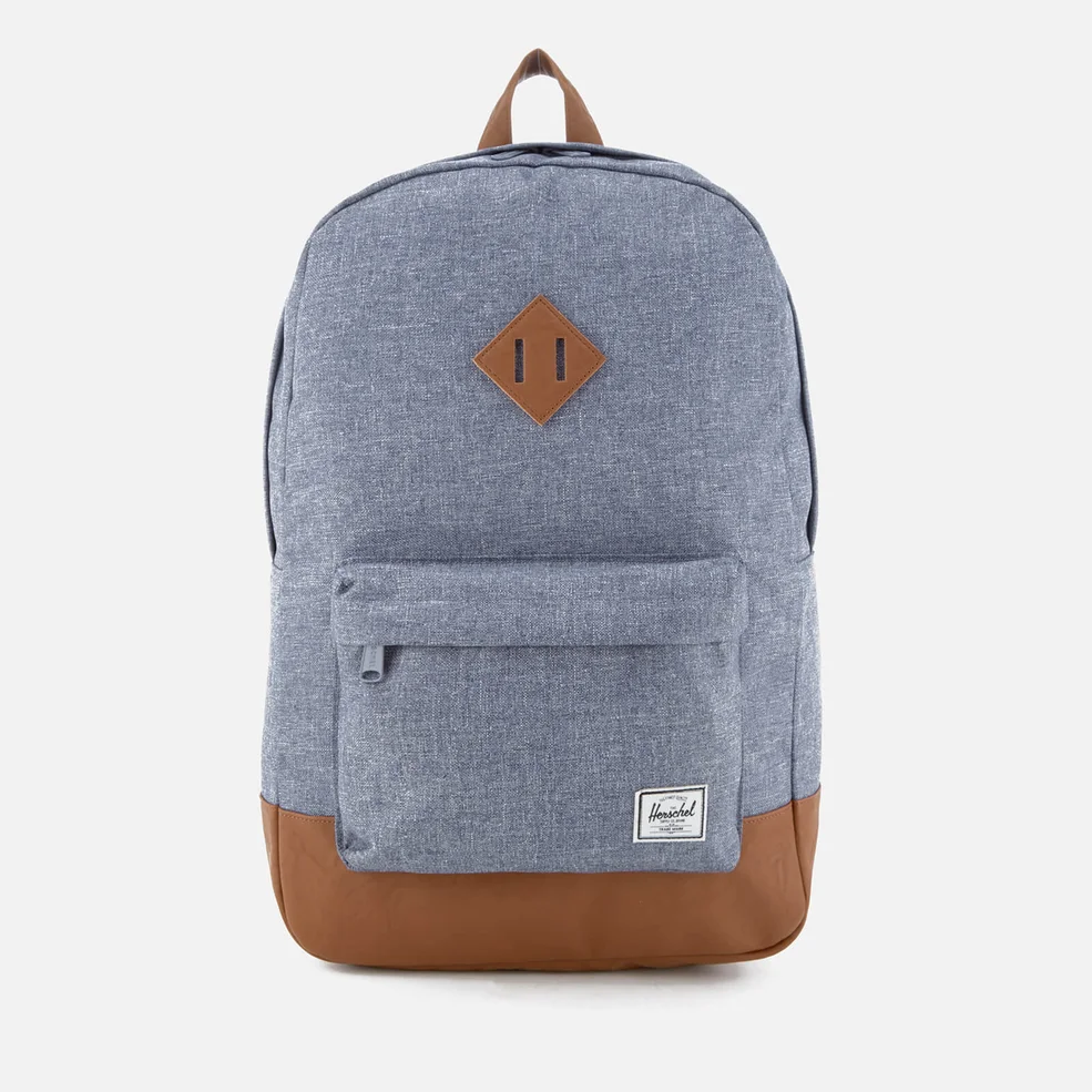 Herschel Supply Co. Heritage Backpack - Dark Chambray Crosshatch/Tan Synthetic Leather Image 1