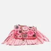 Coach Women's Wild Tea Rose Fringe Dinkier Cross Body Bag - Neon Pink - Image 1