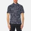 Michael Kors Men's Slim Fit Palm Print Short Sleeve Shirt - Navy - Image 1