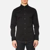 Michael Kors Men's Slim Fit Spread Collar Stretch Nylon Poplin Long Sleeve Shirt - Black - Image 1