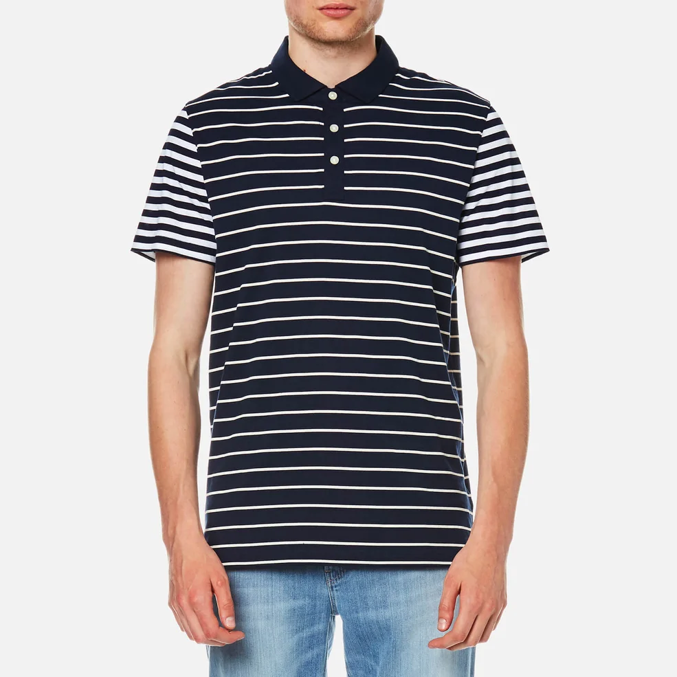 Michael Kors Men's Stripe Block Polo Shirt - Midnight Image 1