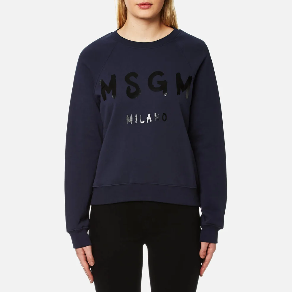 MSGM Women's Logo Sweatshirt - Navy Image 1