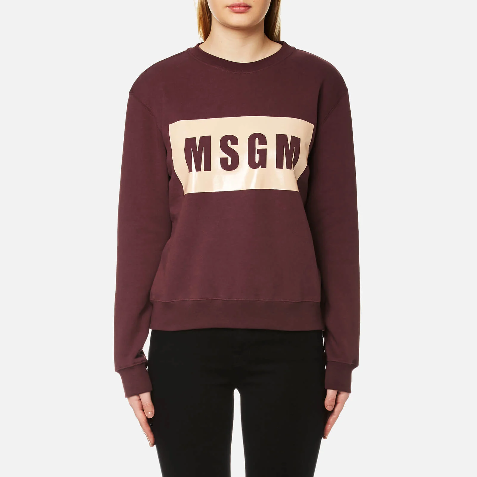 MSGM Women's Logo Sweatshirt - Burgundy Image 1