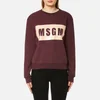 MSGM Women's Logo Sweatshirt - Burgundy - Image 1
