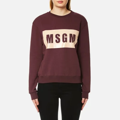 MSGM Women's Logo Sweatshirt - Burgundy