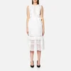 Perseverance Women's Stripe Guipure Lace Sleeveless Midi Dress - Off White - Image 1