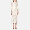 Perseverance Women's Floral Tiered Lace Buttoned Cover Up Coat - Off White - Image 1