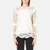 Perseverance Women's Rose Embroidery Lace Tie Back Blouse - Off White - Image 1