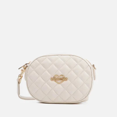 Love Moschino Women's Quilted Round Small Cross Body Bag - Ivory