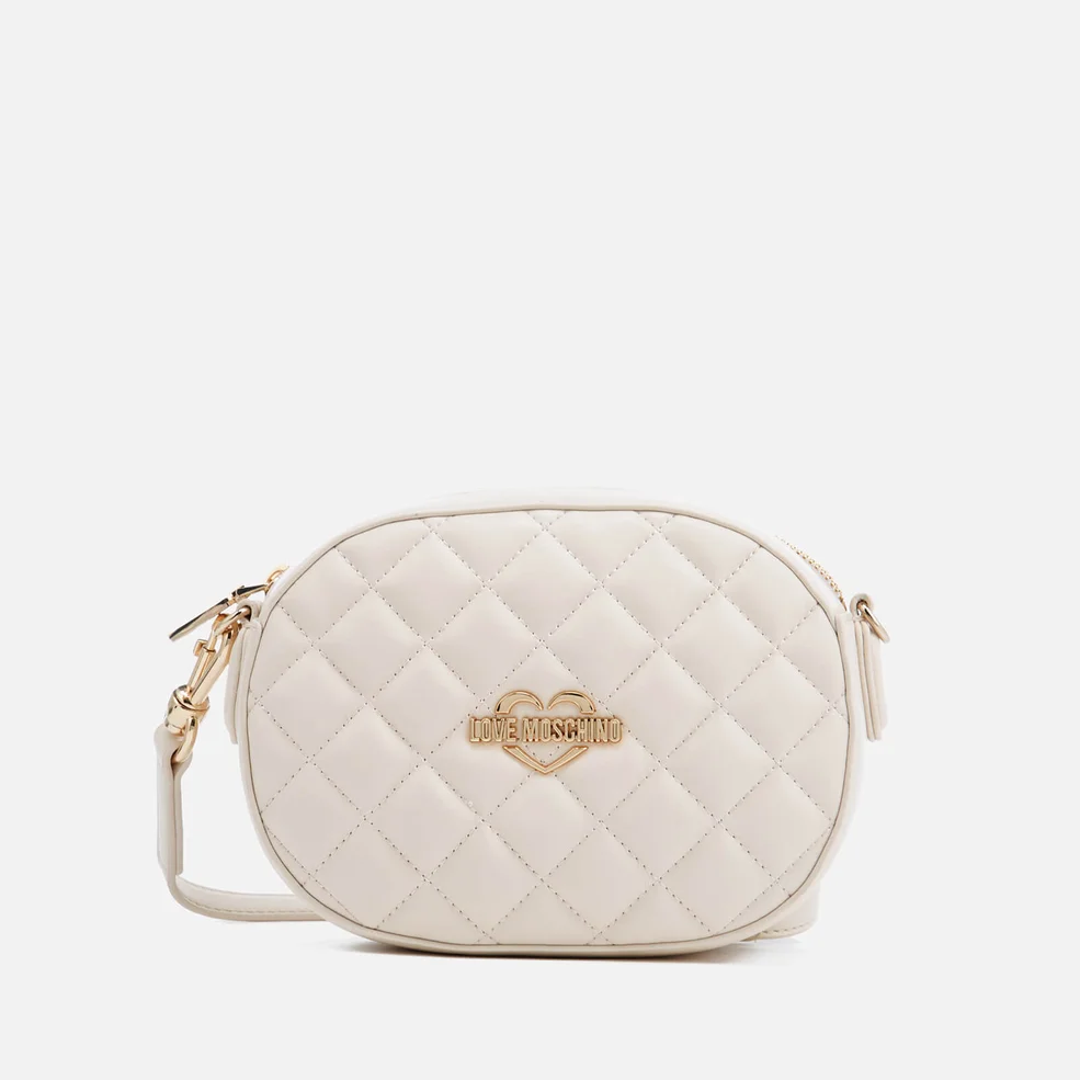 Love Moschino Women's Quilted Round Small Cross Body Bag - Ivory Image 1