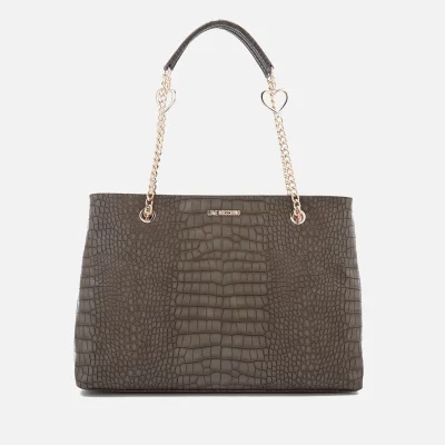 Love Moschino Women's Croc Shopper Tote Bag - Grey
