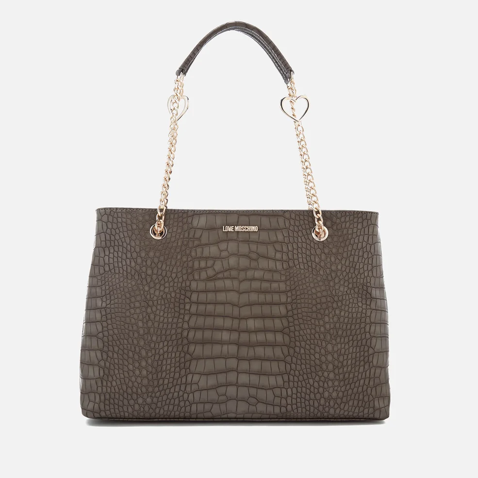 Love Moschino Women's Croc Shopper Tote Bag - Grey Image 1