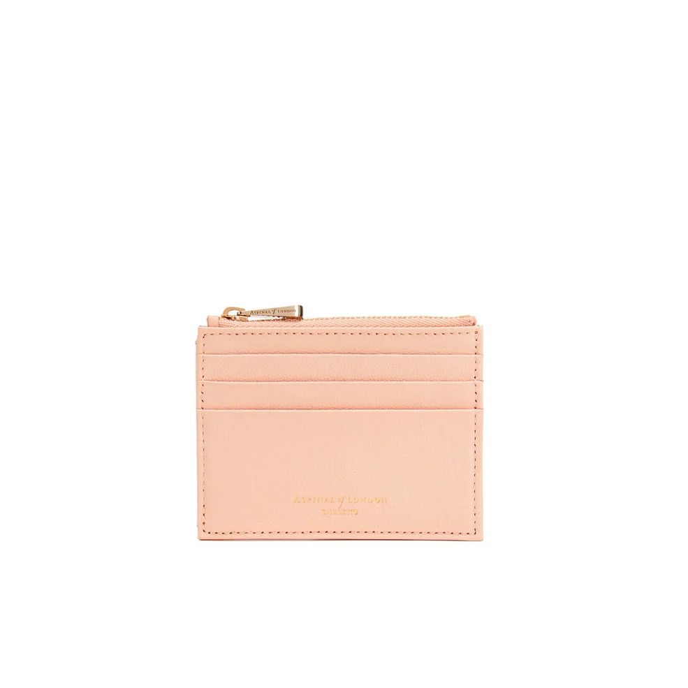 Aspinal of London Women's Coin and Credit Card Case - Peach Image 1