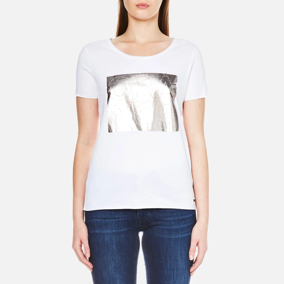 BOSS Orange Women's Printed T-Shirt - White Image 1