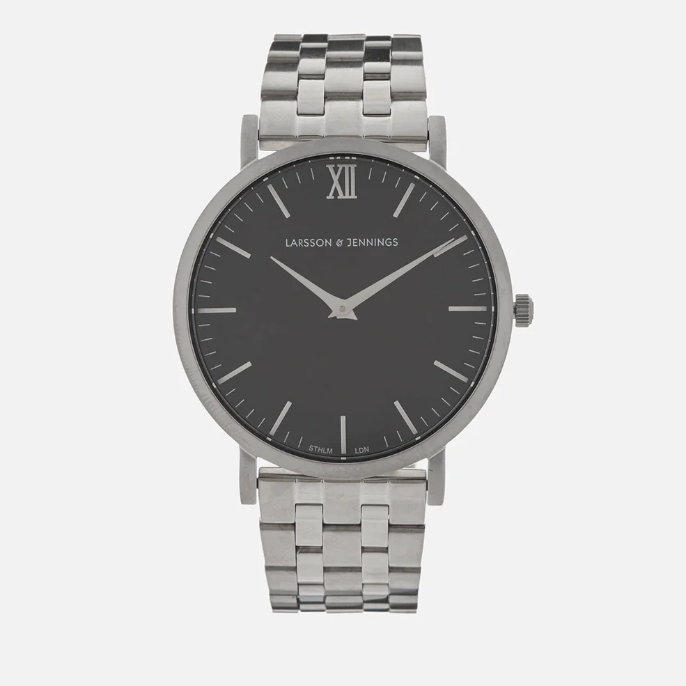Larsson & Jennings Lugano 40mm 5 Link Watch - Silver/Black Image 1