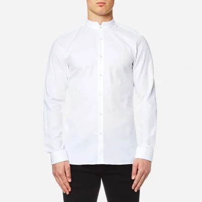HUGO Men's Elvor Mandarin Collar Shirt - White