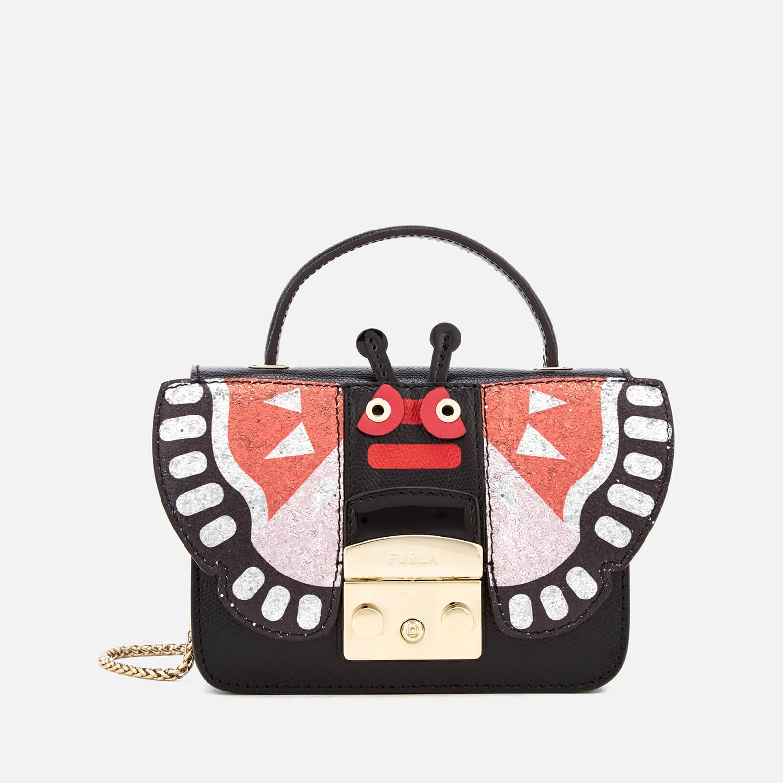 Furla Women's Metropolis Doodle Mini Top Handle Bag - Black/Ruby Image 1