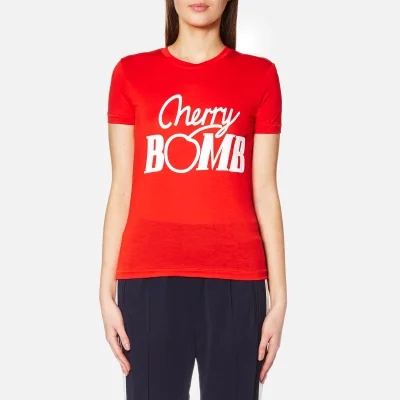 Ganni Women's Linfield Cherry Bomb Lyocell T-Shirt - Fiery Red