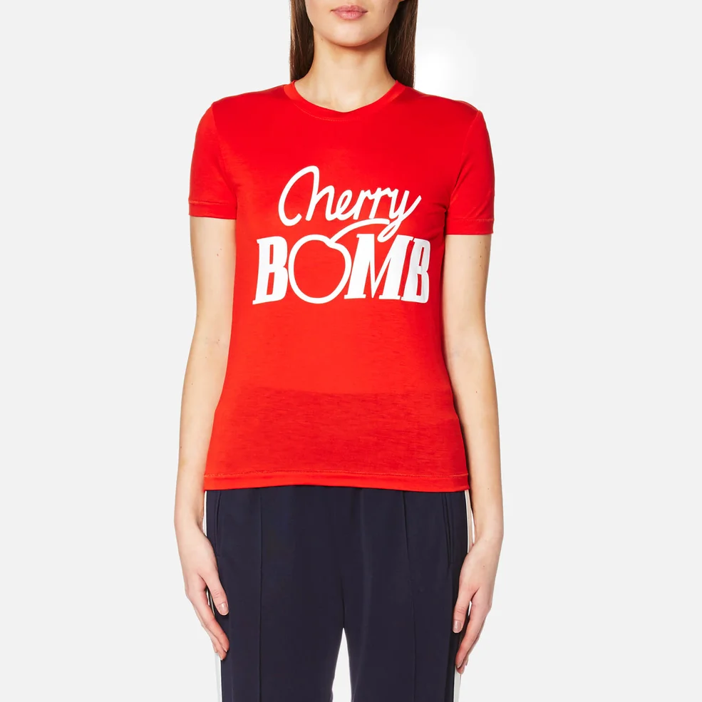 Ganni Women's Linfield Cherry Bomb Lyocell T-Shirt - Fiery Red Image 1