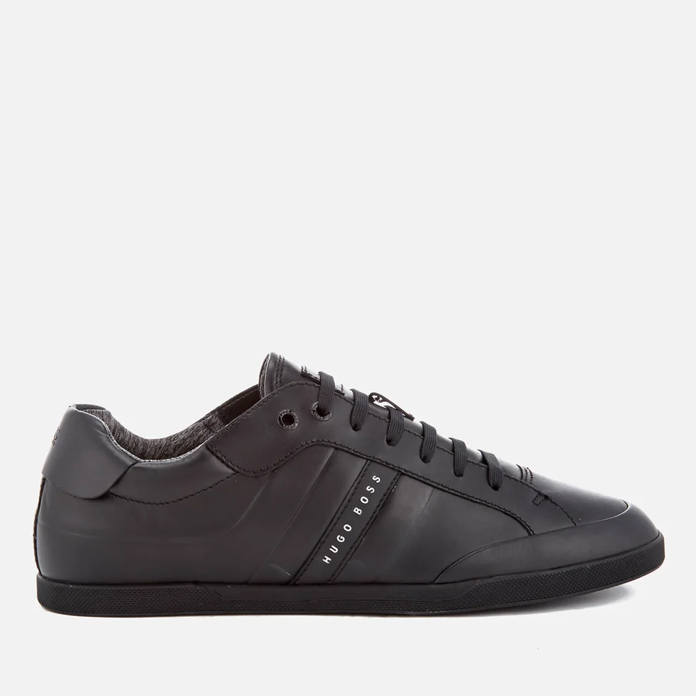 BOSS Green Men's Shuttle Leather Low Top Trainers - Black Image 1