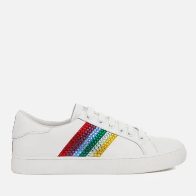Marc Jacobs Women's Empire Strass Leather Low Top Trainers - White/Multi