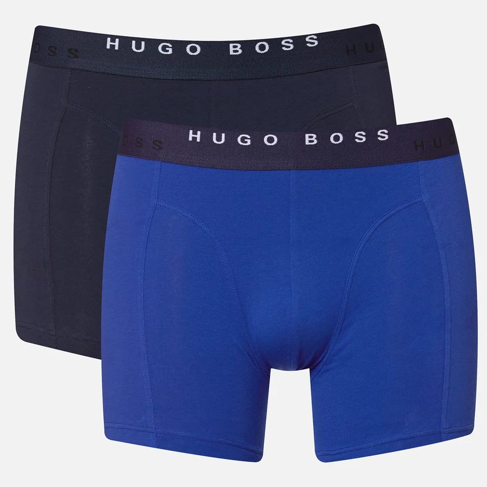 BOSS Hugo Boss Men's 2 Pack Print Boxer Briefs - Open Blue Image 1
