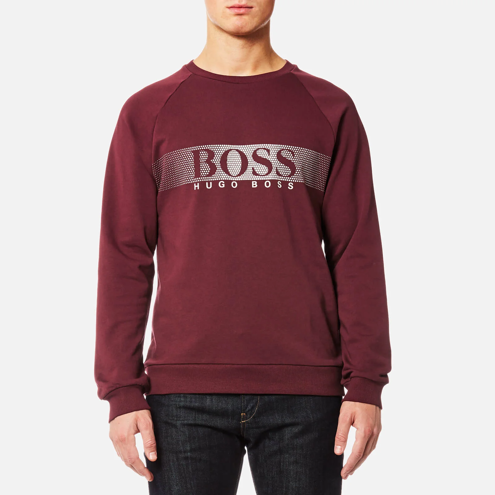 BOSS Hugo Boss Men's Long Sleeve Sweatshirt - Dark Red Image 1