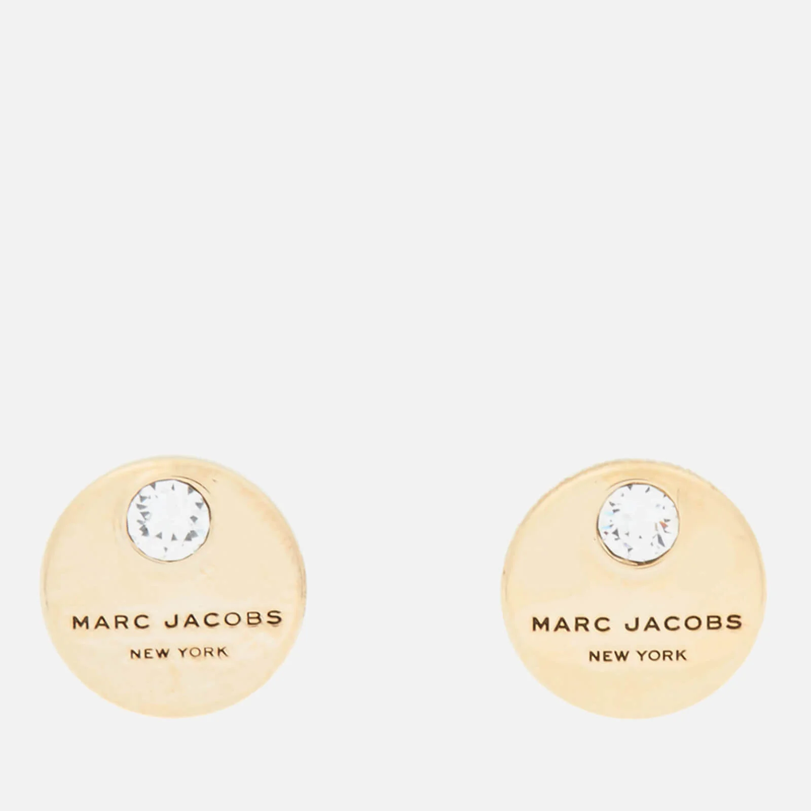 Marc Jacobs Women's MJ Coin Studs - Crystal/Gold Image 1