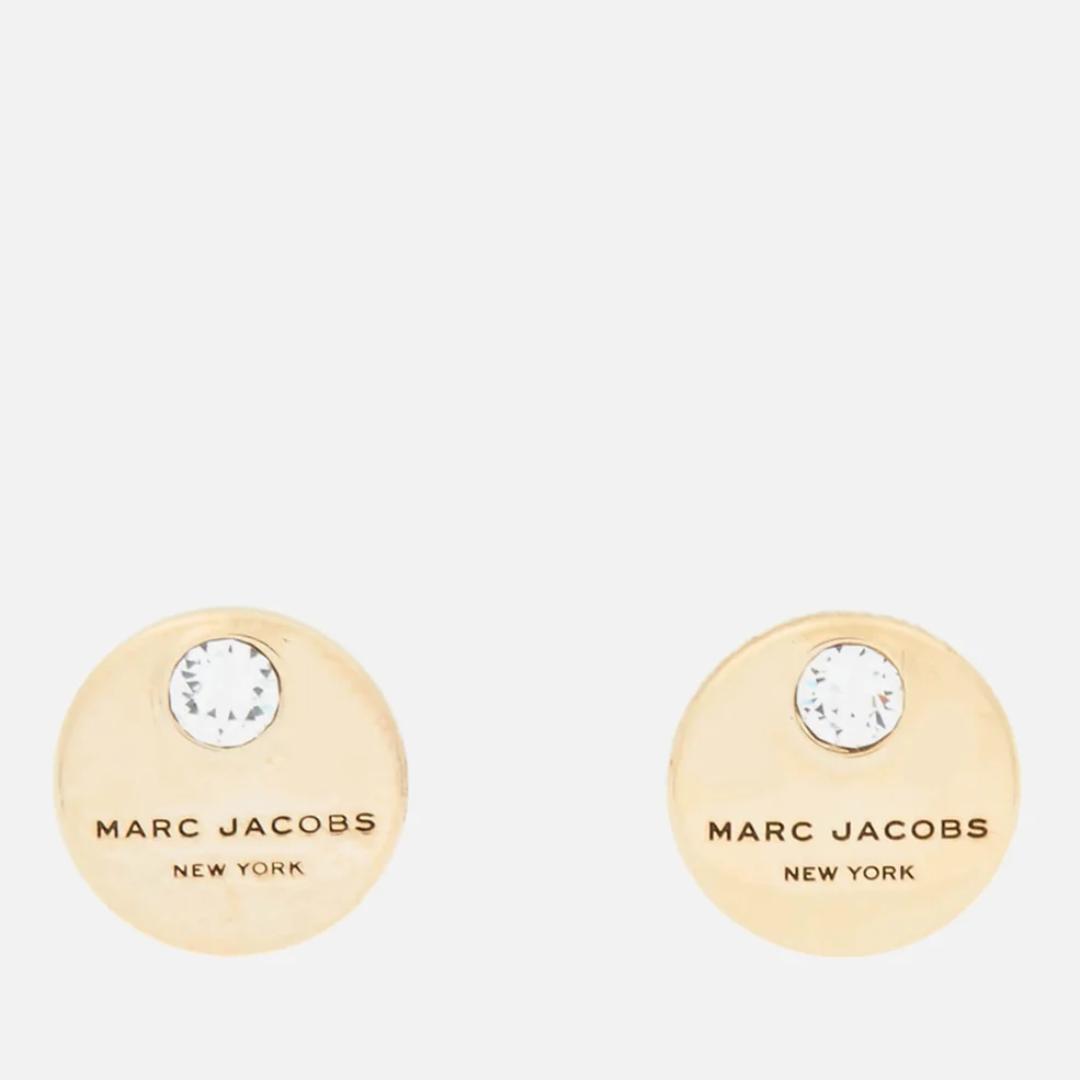 Marc Jacobs Women's MJ Coin Studs - Crystal/Gold Image 1